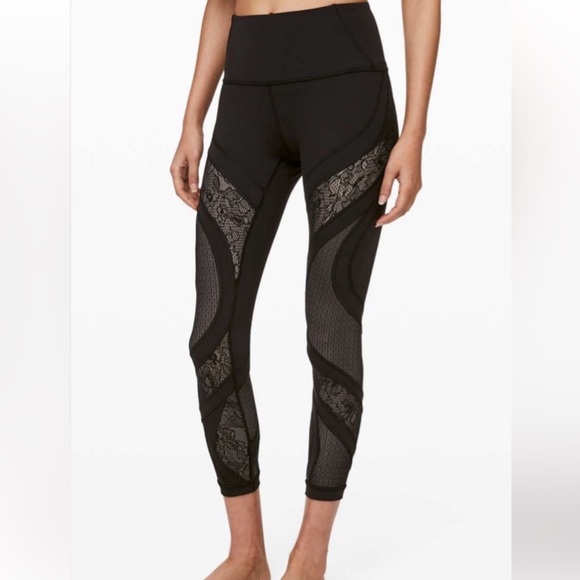 Lululemon Wunder Under High-Rise Tight 25" *Black Lace - Picture 1 of 7